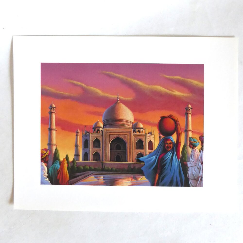 NEW TAJ MAHAL INDIA ARTWORK PRINT BY GREG NEWBOLD